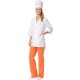 Костюм "ЖАСМИН" женский: куртка, брюки, колпак белый с оранжевым
